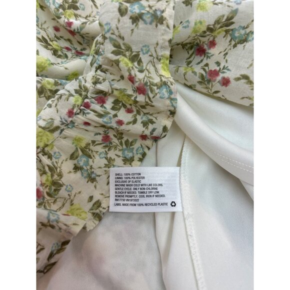 Floral Sleeveless Mini Dress Womens S Ruffled Hem Tie Shoulder Straps - Picture 9 of 12